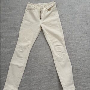 MOTHER high waisted looker cream jeans